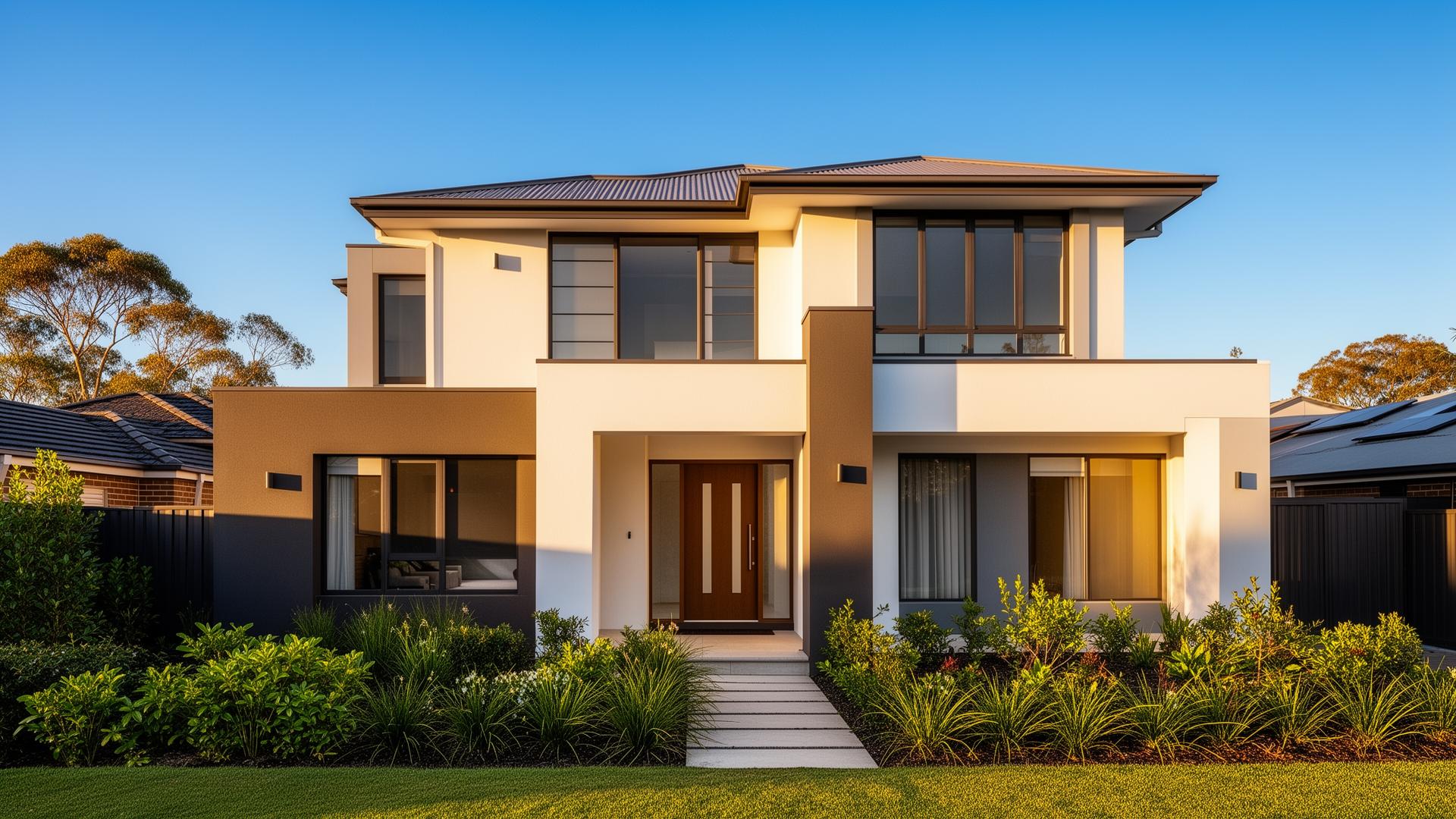 Beautiful freshly painted modern home exterior in Canberra